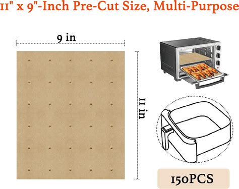 X Pulgadas Piezas Papel Pergamino Para Freidora De Aire