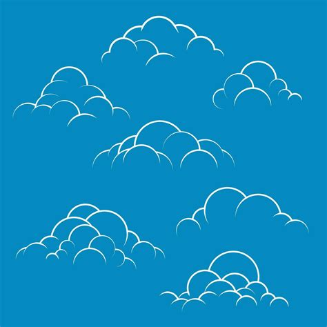 hand drawn outline cloud collection 26650133 Vector Art at Vecteezy