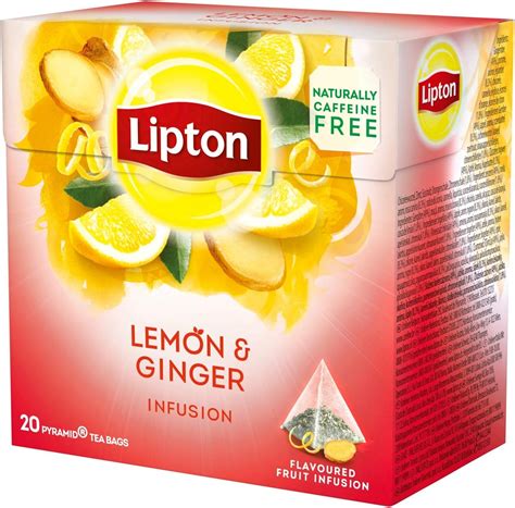 Lipton Flavoured Fruit Infusion Tea Lemon And Ginger 20 Pyramid Tea