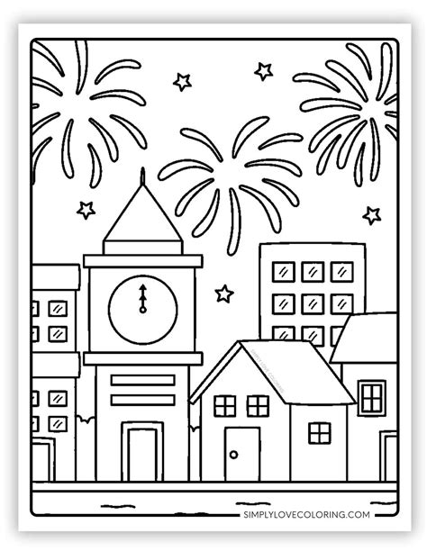 Fireworks Coloring Pages Free Pdf Printables Simply Love Coloring