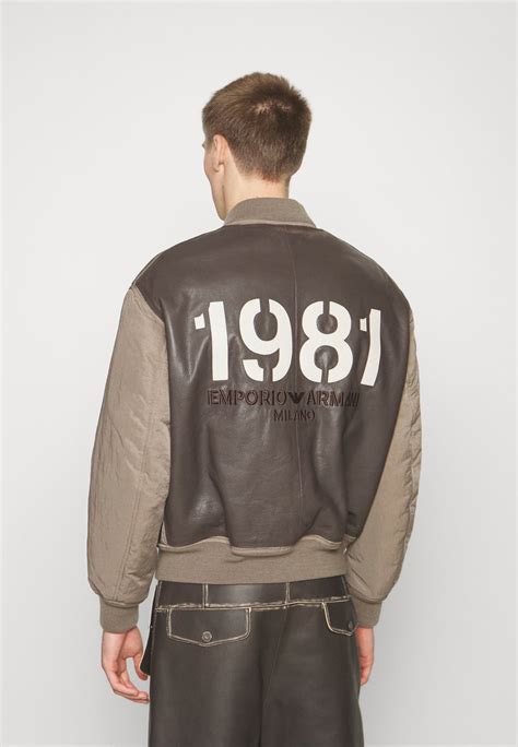 Emporio Armani Kurtka skórzana/brązowy - Zalando.pl