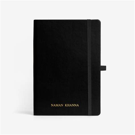 personalised hardbound notebook black