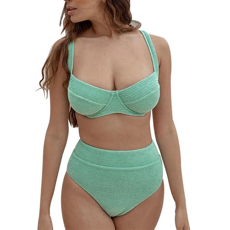 VBARHMQRT Female Swimwear For Women Two Piece High Waist Bikini Special