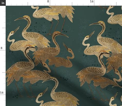 Deco Cranes Sherwin Williams Hunt Fabric Spoonflower