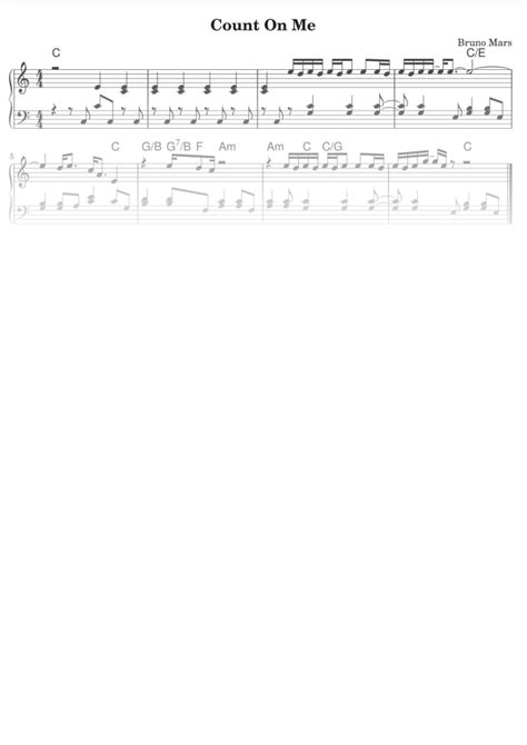 Count On Me Easy Piano Sheet Music In Pdf La Touche Musicale