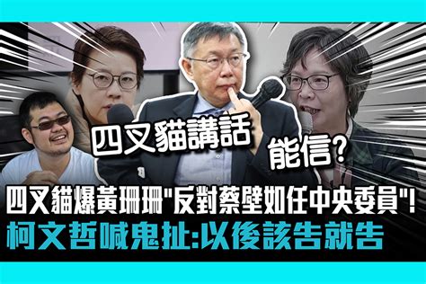 【cnews】 四叉貓爆黃珊珊、林國成「反對蔡壁如任中央委員」！ 柯文哲喊鬼扯：以後該告就告 匯流新聞網