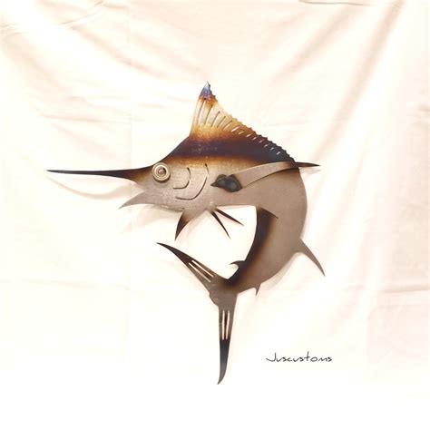 Marlin Wall Art 20 Hand Made Metal Wall Sign Metal Wall Art Fish