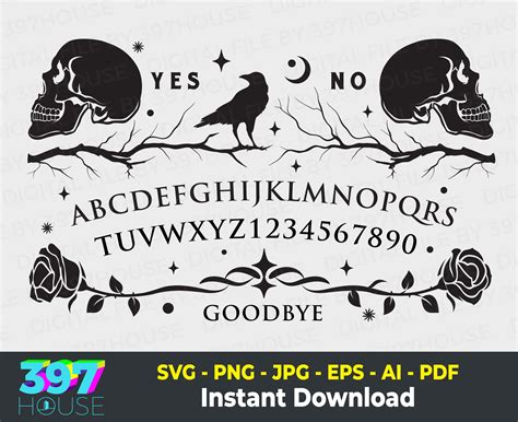 Ouija Board Svg Files Spooky Season Gothic Witchy Svg Spirit Board