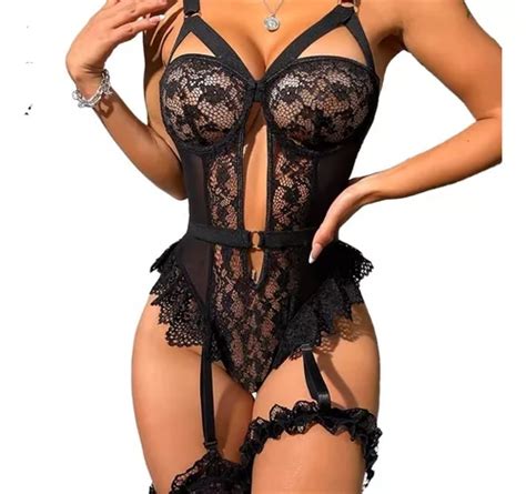 Boneca Body Lingerie Sexy Bordada Parcelamento Sem Juros