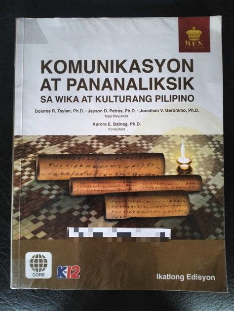 Komunikasyon At Pananaliksik Sa Wika At Kulturang Pilipino Grade