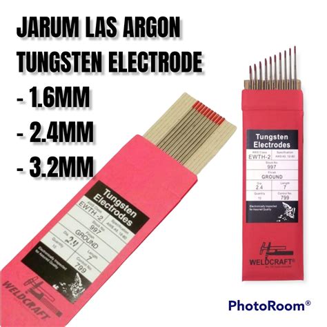 JARUM LAS ARGON MERAH TUNGSTEN ELECTRODE WT20 1 6MM 2 4MM 3 2MM