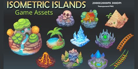 10 Isometric Islands Game Assets By DionArtworks Codester