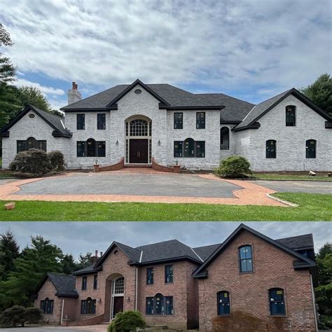 Whitewash Brick House Before After