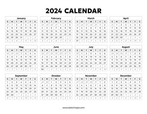 2024 Calendar Sketch Repo