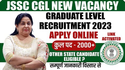 Jssc Cgl New Vacancy Graduate Level Recruitment