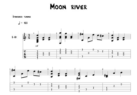 Moon River For Guitar Guitar Sheet Music And Tabs