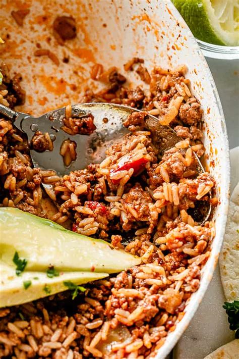 Easy Taco Beef And Rice Skillet Diethood