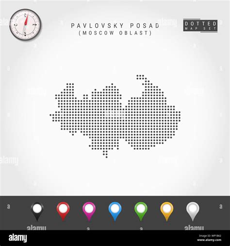 Puntos Mapa De Pavlovsky Posad Mosc Oblast Simple Silueta De