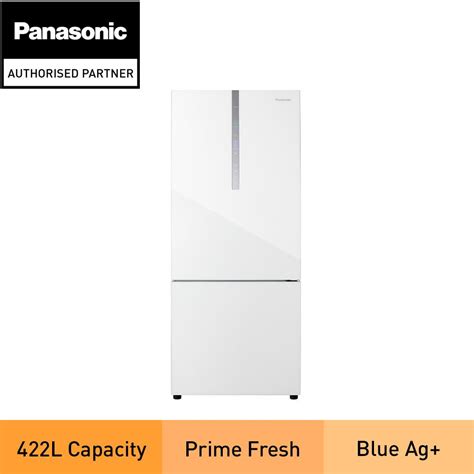 PANASONIC NR BX421WGW 2 DOOR BOTTOM FREEZER REFRIGERATOR GLASS DOOR