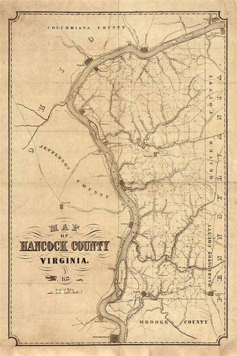 1852 Map of Hancock County Virginia - Etsy