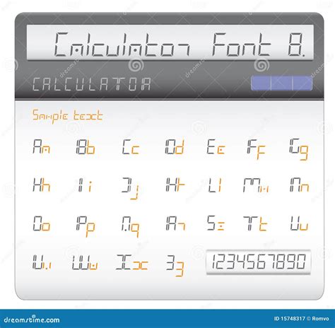 Calculator Font Stock Vector Illustration Of Black Symbol 15748317