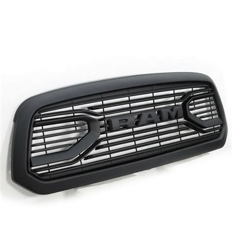 2009 2012 Dodge Ram 1500 Matt Black With Logo Show Replacement Grille