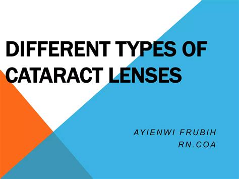 Types Of Intraocular Lenses Pptx