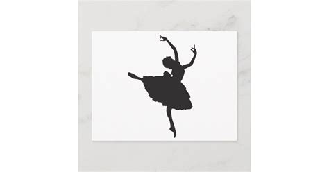 Black Silhouette Ballet Dancer Postcard | Zazzle