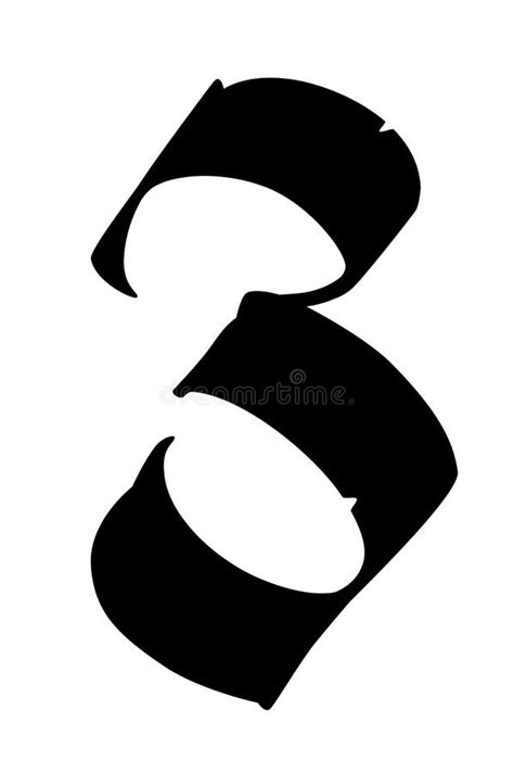 Number 3 Calligraphy Black Stock Illustrations – 155 Number 3 ...