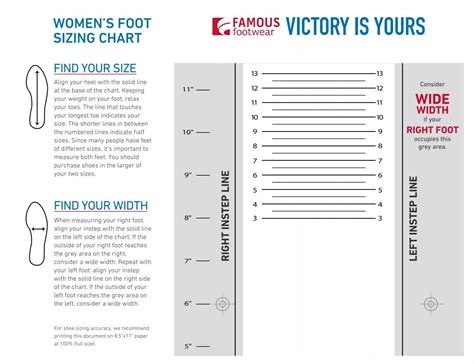 WIDE WOMEN'S FOOT SIZING CHART - Famous Footwear