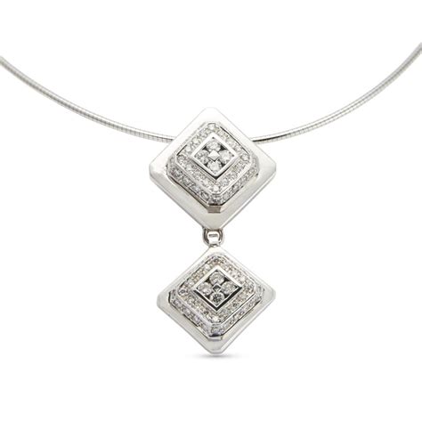 18 Kt Gold White Gold Necklace Necklace With Pendant 2 28 Ct Diamond Diamonds Catawiki