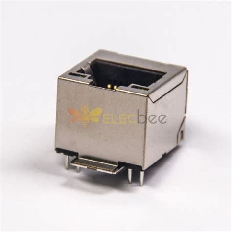 Rj45 Straight Connector 8p8c 180 Degree Smt Type Pcb Mount Without Led