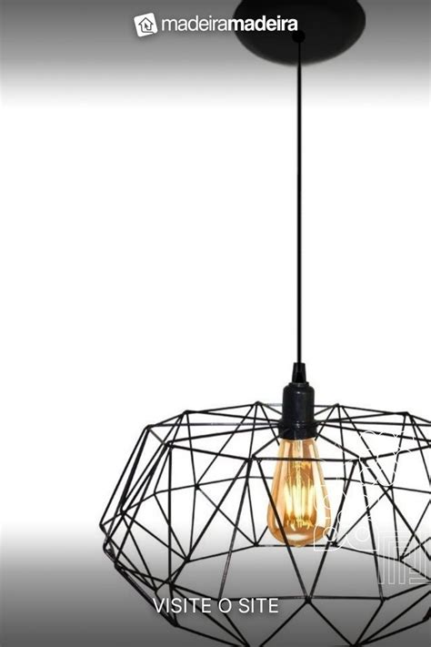 Lustre Luminária Pendente Aramado Modelo Estádio 40cm Ideal para Mesa