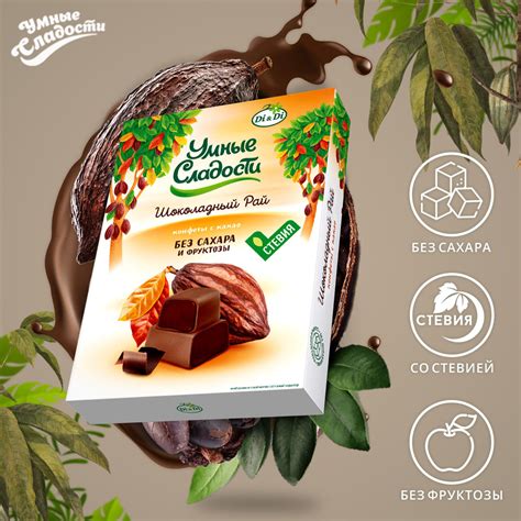 Конфеты без сахара и глютена "Умные сладости" с какао Шоколадный рай ...