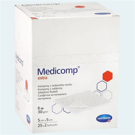 Gaaskompres Medicomp 5 X 5 Cm Per 2 Stuks 6 Laags Plastimed