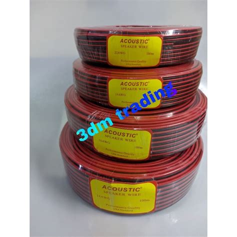 10 Meters SPEAKER WIRE RED BLACK 14 16 18 22 Per 10meters