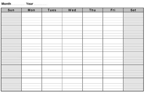 Printable Blank Monthly Calendars | Activity Shelter