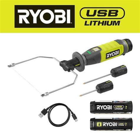 RYOBI USB Lithium Hot Wire Foam Cutter Kit With 2 0 Ah Battery Charging Cable And USB Lithium