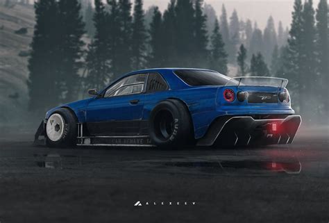 Artstation Nissan Skyline R34 Gt R On Steroids