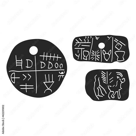 vector icon with The Tartaria tablets Neolithic amulet for your project ...