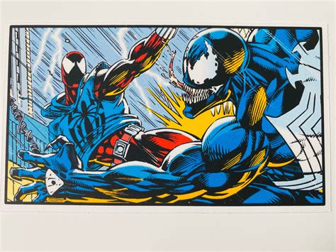 Scarlet Spiderman Vs Venom Comic Book Panel Sticker - Etsy | Spiderman