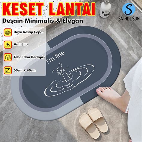 Jual Keset Kaki Anti Slip Kamar Mandi Serap Air Bentuk Oval Karpet