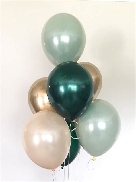 Light Green Balloons Sage Green Wedding Decor Green And Gold Balloons Chrome Gold Balloons