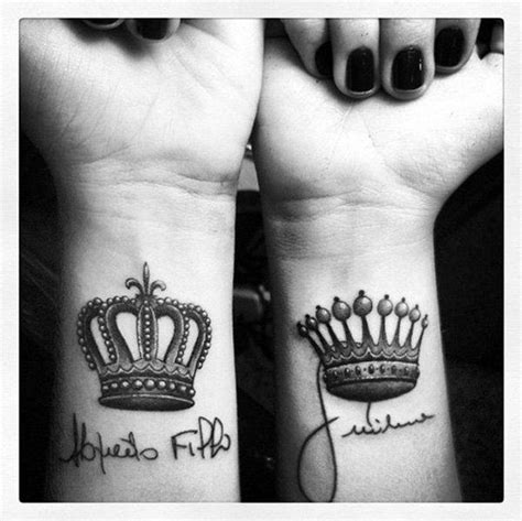 King And Queen Crown Tattoo Designs