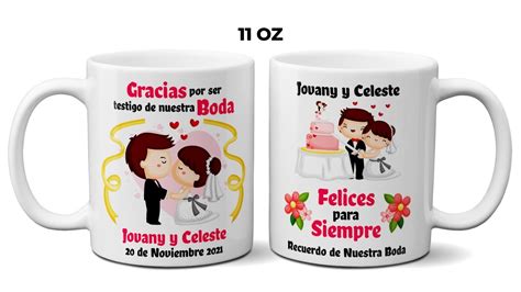 Tazas 11 Oz Recuerdo Nuestra Boda Casados Temática Novios YouTube