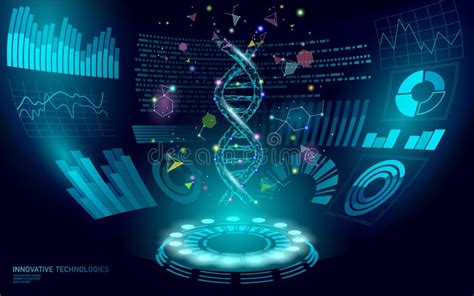 D Low Poly Gene Therapy Dna Hud Ui Display Future Polygonal Triangle