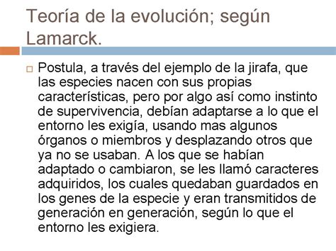 Evolucion De Los Seres Vivos Teorías Sobre La Evolución