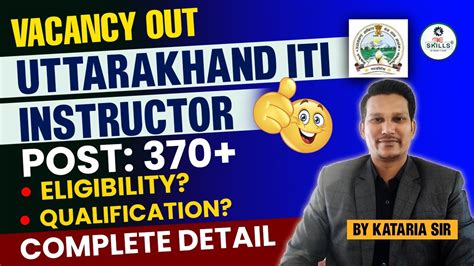 Uttarakhand Iti Instructor Vacancy Qualification Eligibility Iti