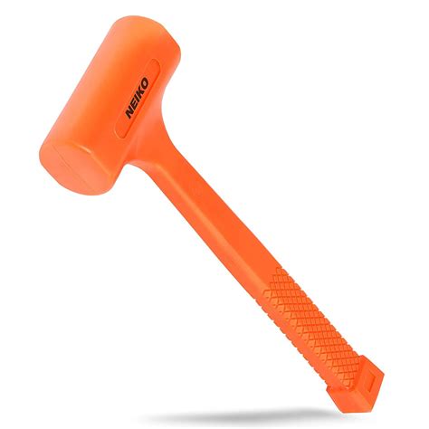 Neiko 02848a 3 Lb Dead Blow Hammer Neon Orange Unibody Molded