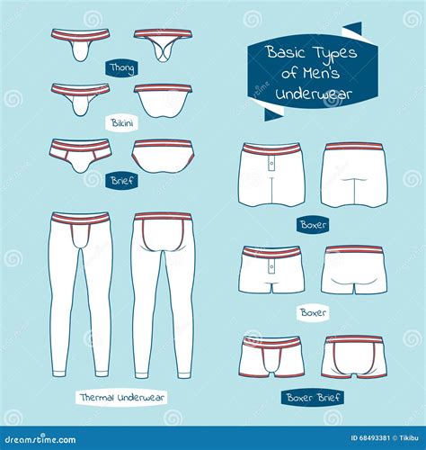 Male Underwear Types Flat Vector Icons Stock Vector Royalty Free